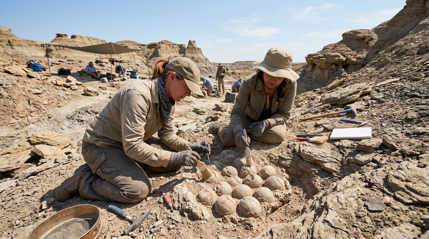 En fouillant des nids fossilisés aux œufs intacts, des paléontologues ont fait une découverte qui bouscule tout ce qu’on croyait sur les dinosaures