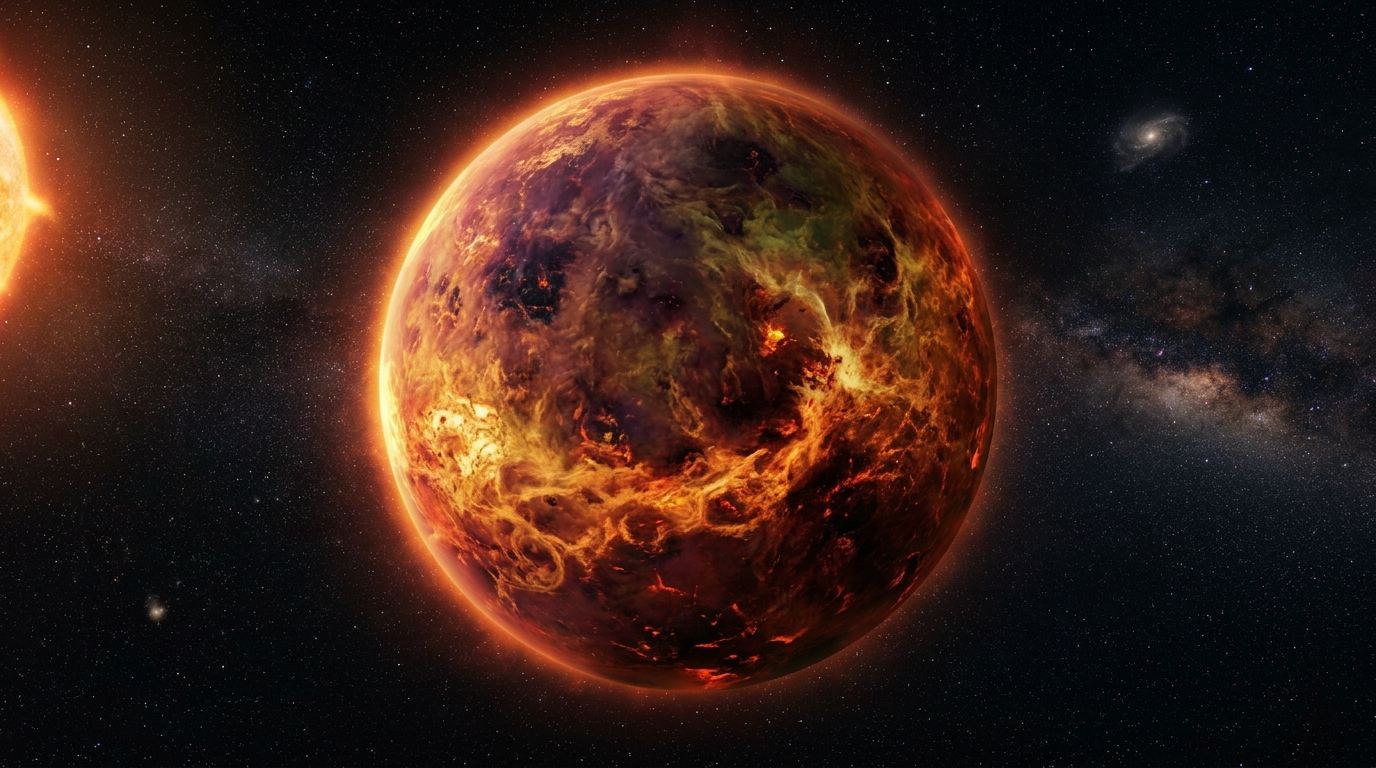 Sur ce monde infernal, l’atmosphère elle-même trahit un ingrédient inattendu