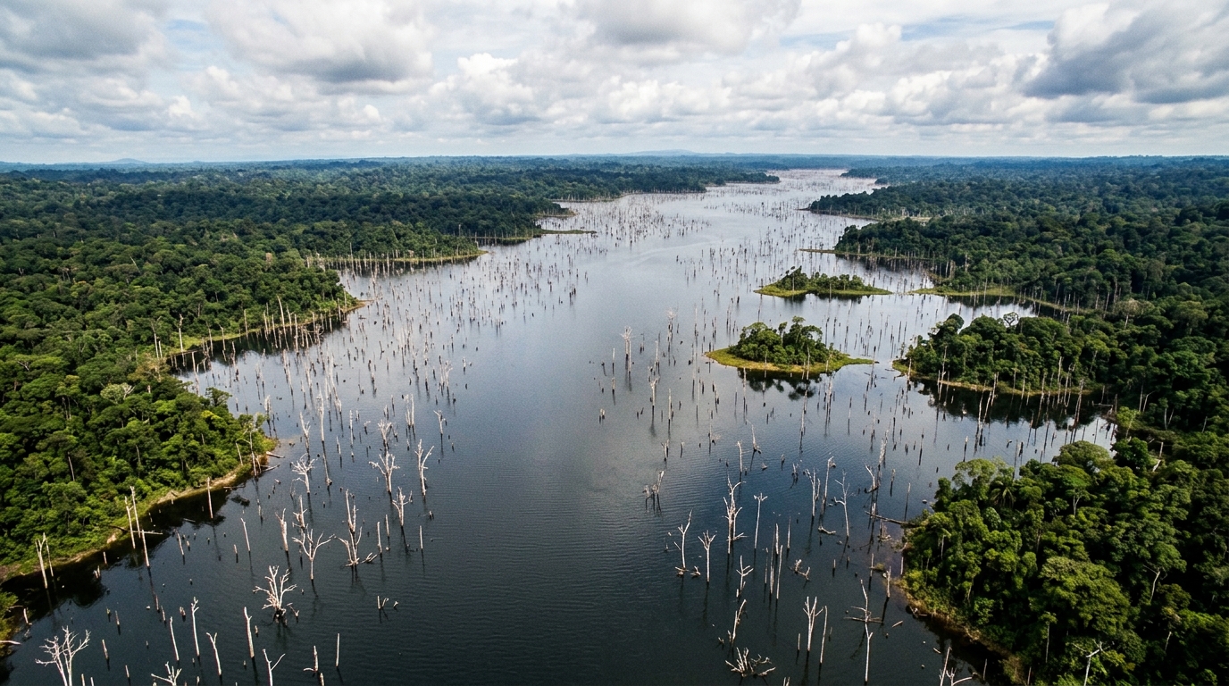 Au cœur de l’Amazonas dort depuis 1989 un lac artificiel de 2 360 km² qui n’éclaire même pas une ville moyenne
