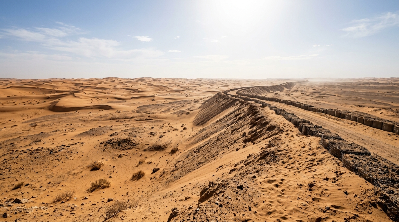 Dans le désert du Sahara occidental court depuis 1980 un remblai de sable de 2 700 km que personne ne traverse à pied