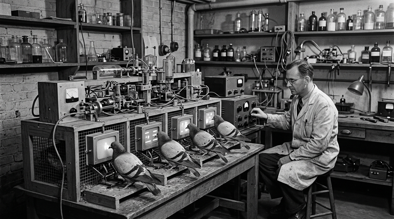 Dans un laboratoire américain de 1943, des pigeons picoraient un écran pendant des heures : personne n’a voulu croire à quoi ça servait