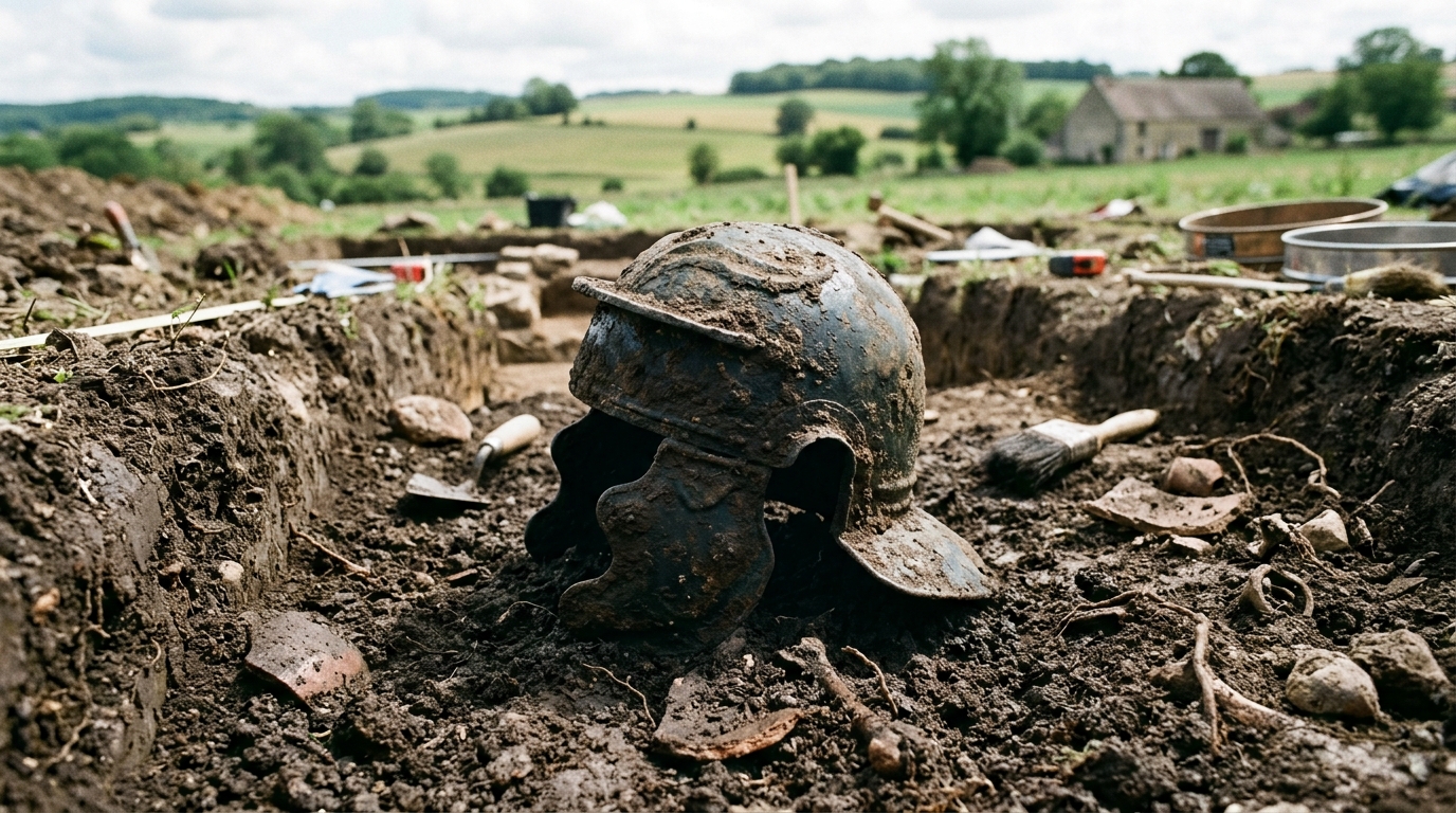 Dans une tombe celtique de Gaule dormait un casque que seuls les soldats de Rome portaient