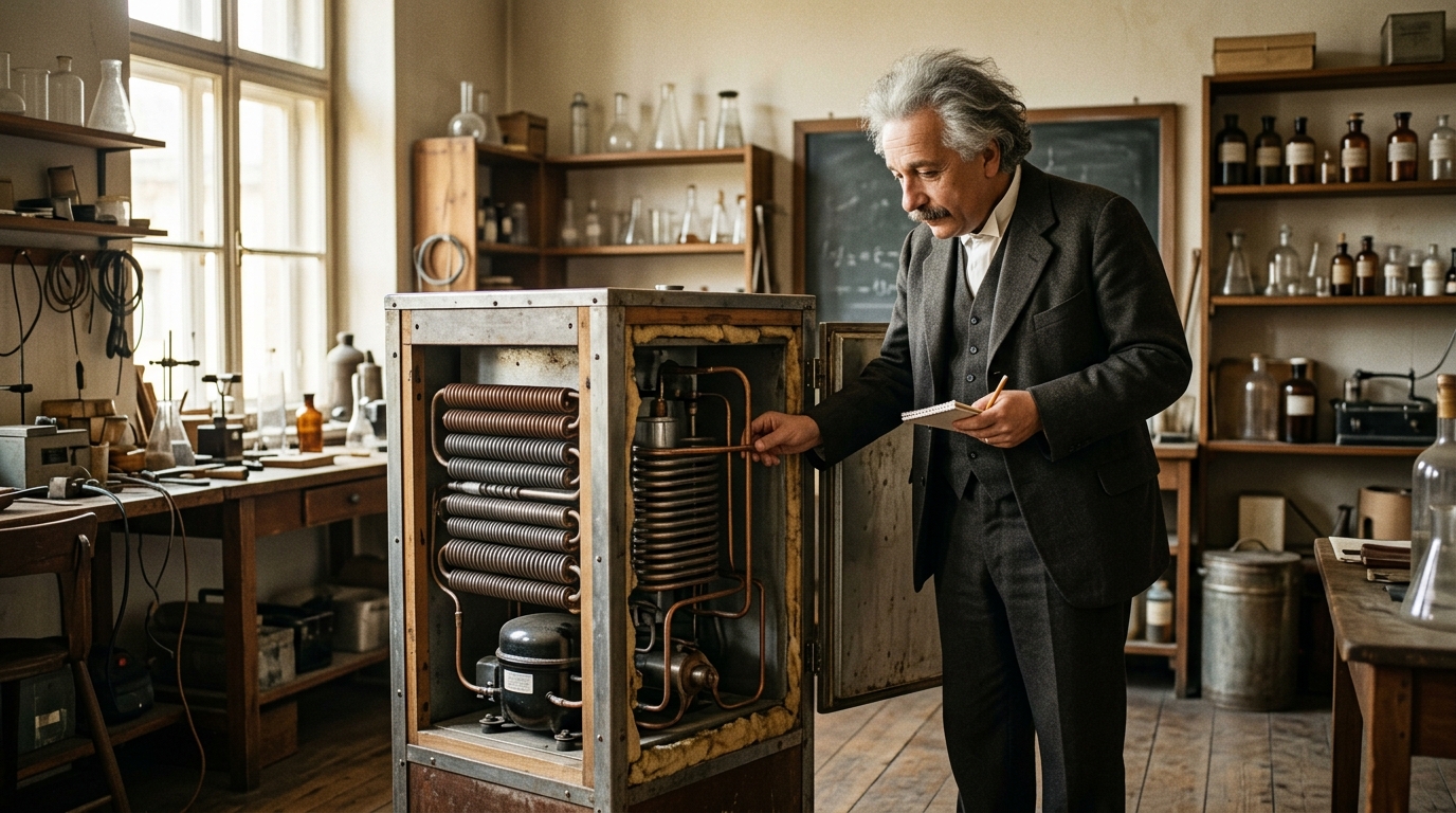 Einstein a conçu un frigo sans aucune pièce mobile après un drame berlinois : sa mécanique a fini par servir ailleurs