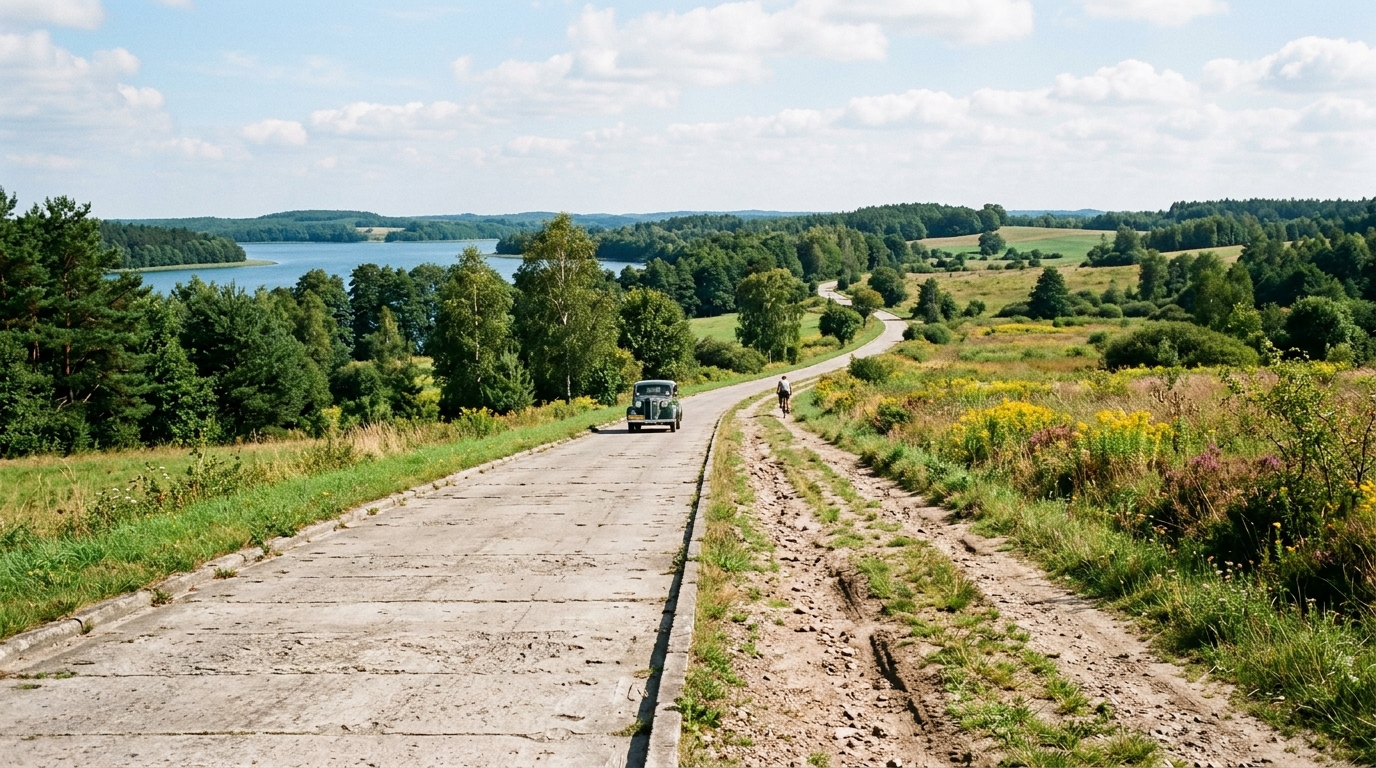 Entre les lacs de Mazurie file depuis 1936 une autoroute dont la seconde moitié n’a jamais été coulée