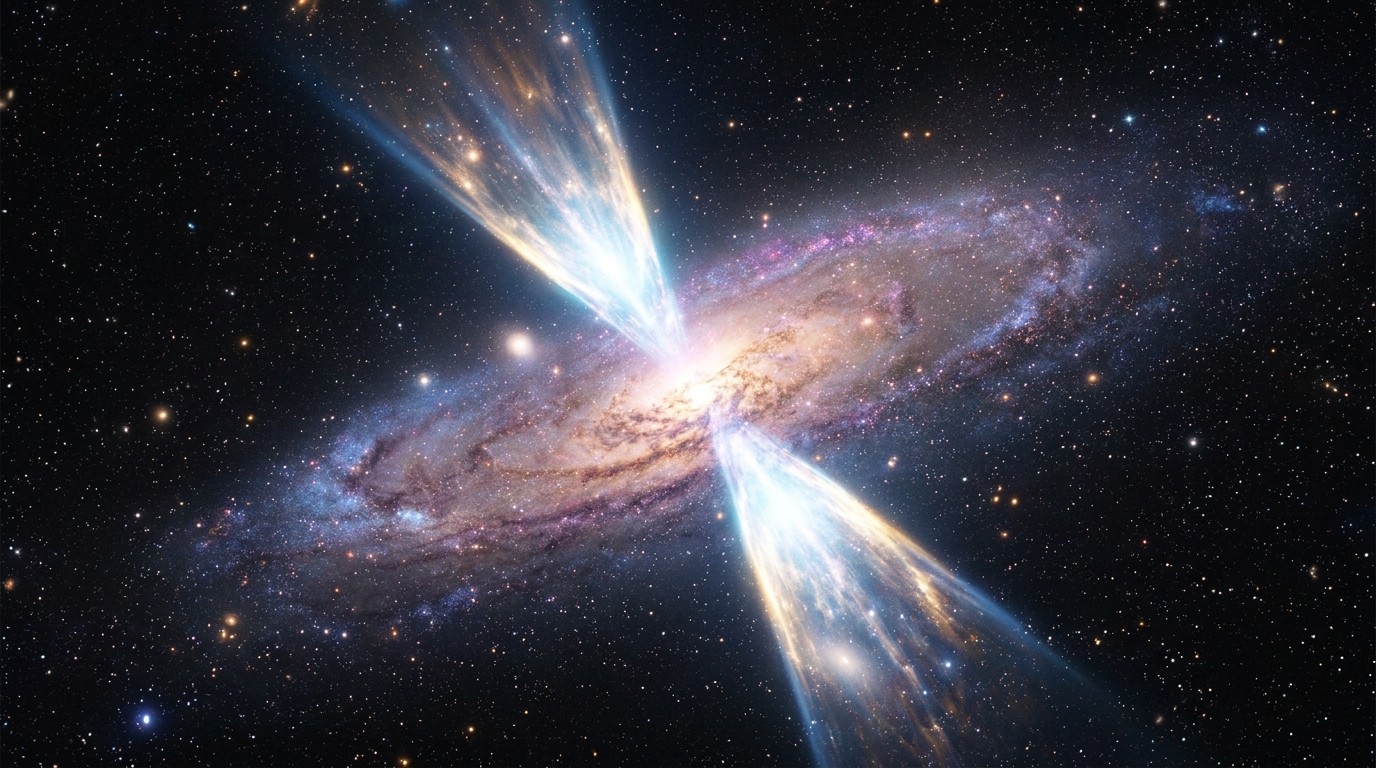 Hubble a fixé cette galaxie pendant des heures : les deux cônes de lumière qui en sortent ne devaient pas être là