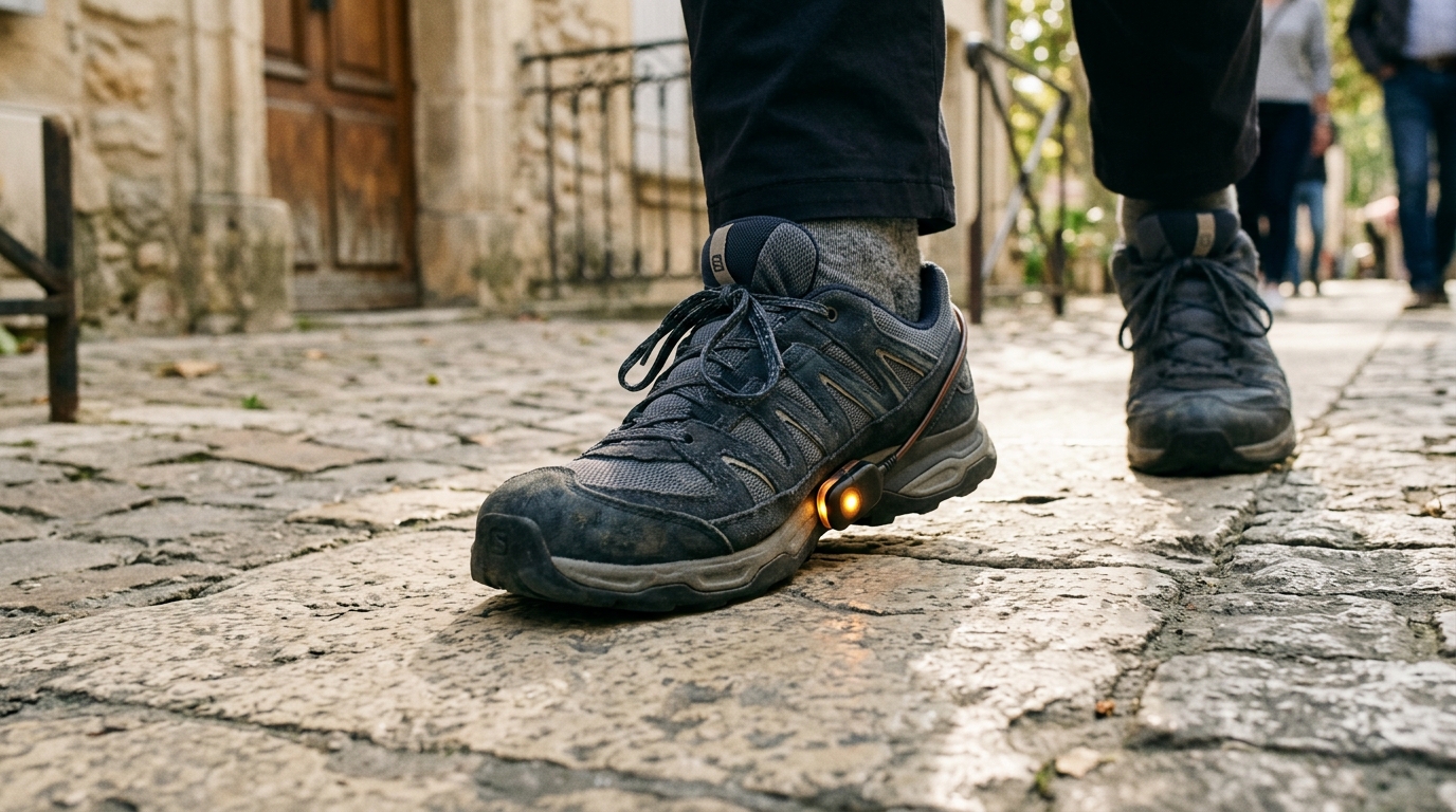 J’ai glissé ces semelles dans mes chaussures juste pour marcher : au bout de quelques milliers de pas, mon capteur s’est allumé tout seul
