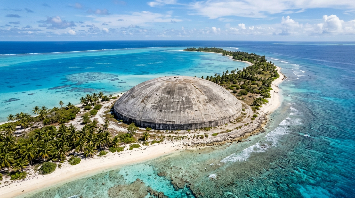 Les Américains ont coulé un dôme de béton sur un atoll du Pacifique en 1980 : ce qu’il retient encore n’a jamais été évacué