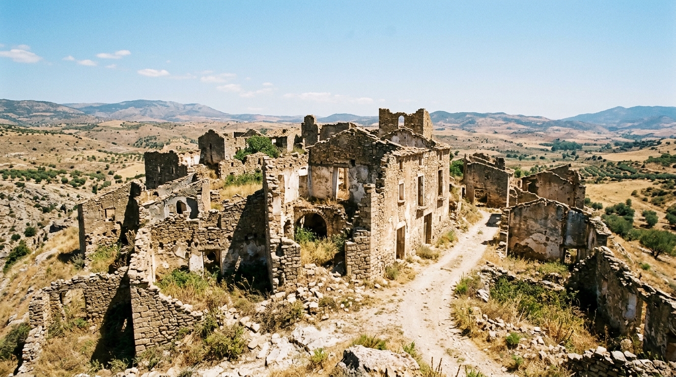 L’Espagne a un village en ruines depuis 1937 : ses murs éventrés tiennent encore debout et personne n’a le droit d’y toucher