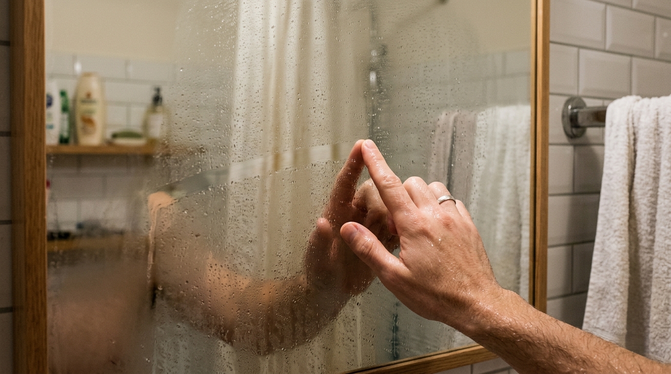 Passez un doigt mouillé sur votre miroir après la douche et regardez : c’est le test que font les chimistes en premier