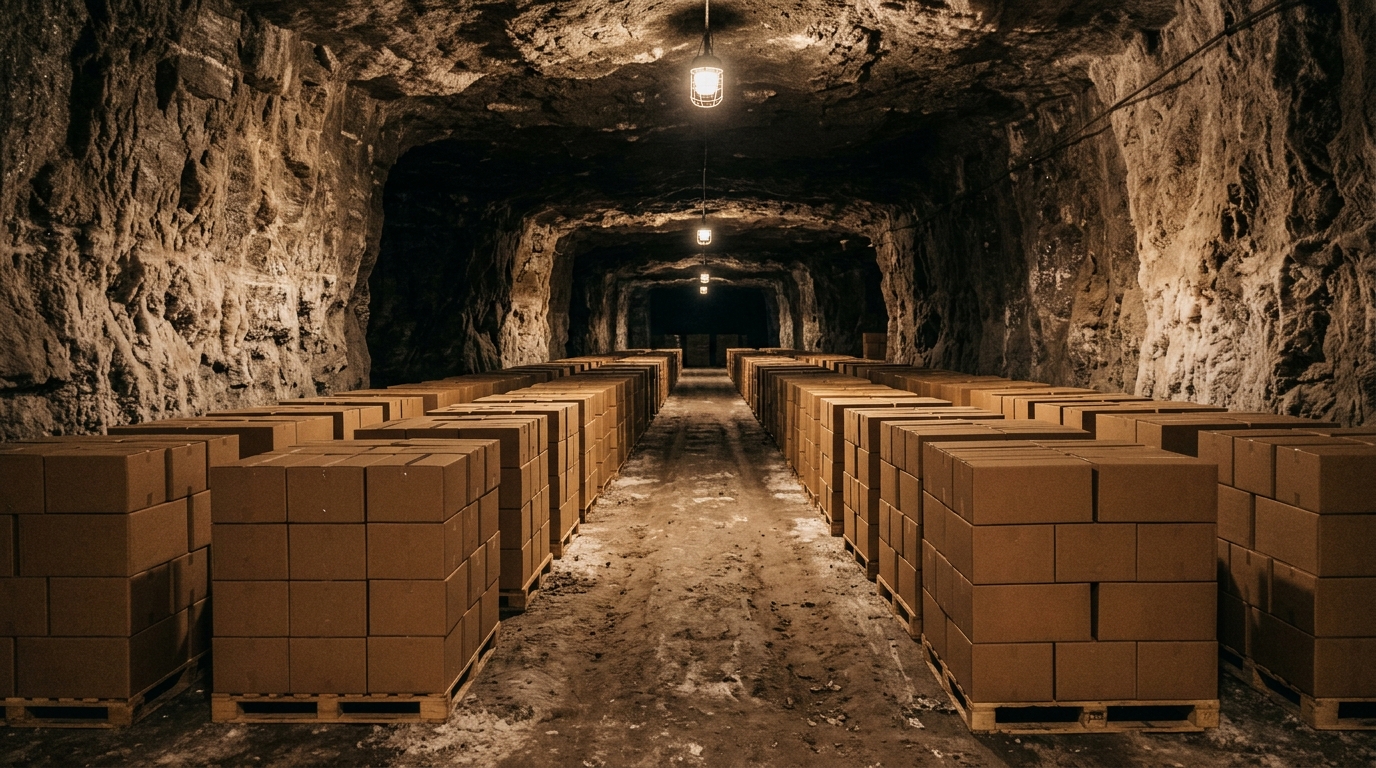 Sous les champs du Cheshire s’ouvre depuis 1844 une mine de sel où dorment aujourd’hui des millions de boîtes en carton