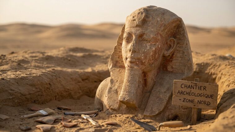 Sous les ruines d'Imet, dans le delta du Nil, dormait depuis des siècles un colosse de Ramsès II qu'aucun atelier de la vi...