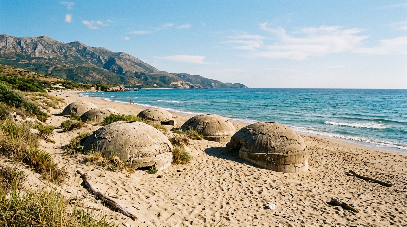 Sur les plages albanaises dorment 173 000 dômes de béton que personne n’a jamais eu à défendre