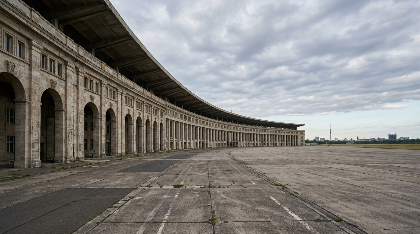 Aucun avion n’a décollé de Tempelhof depuis 2008 : ses 1,2 km de façade courbe sont toujours debout au cœur de Berlin