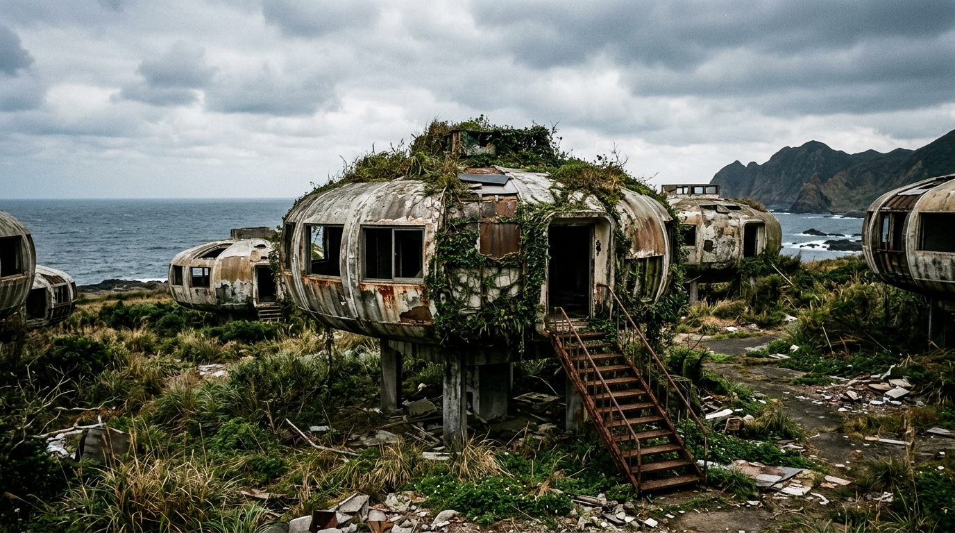 C’est fini pour les maisons-soucoupes de Taïwan : trente ans debout, et pas un seul habitant n’y a jamais dormi