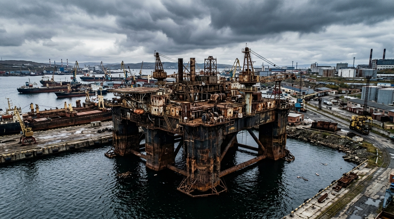Dans un port de l’Extrême-Orient russe rouille depuis 2020 une plateforme de 133 mètres que personne n’a jamais remise en service