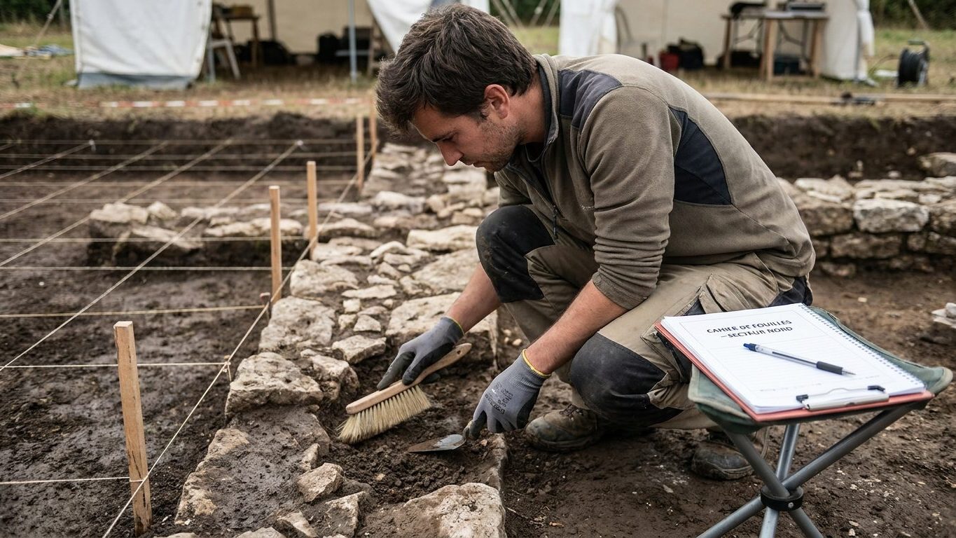 Des archéologues ont creusé quelques mètres carrés au cœur d’un bourg des Deux-Sèvres : ce qui est apparu sous la terre ne pourra pas être dégagé