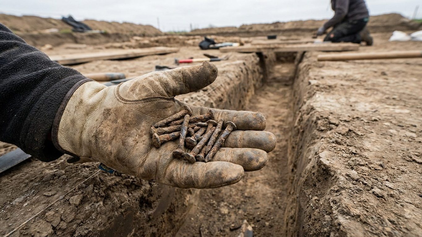 Des archéologues ont prélevé une poignée de rivets rouillés sous un tertre de l’île de Leka : la date obtenue a tranché le débat