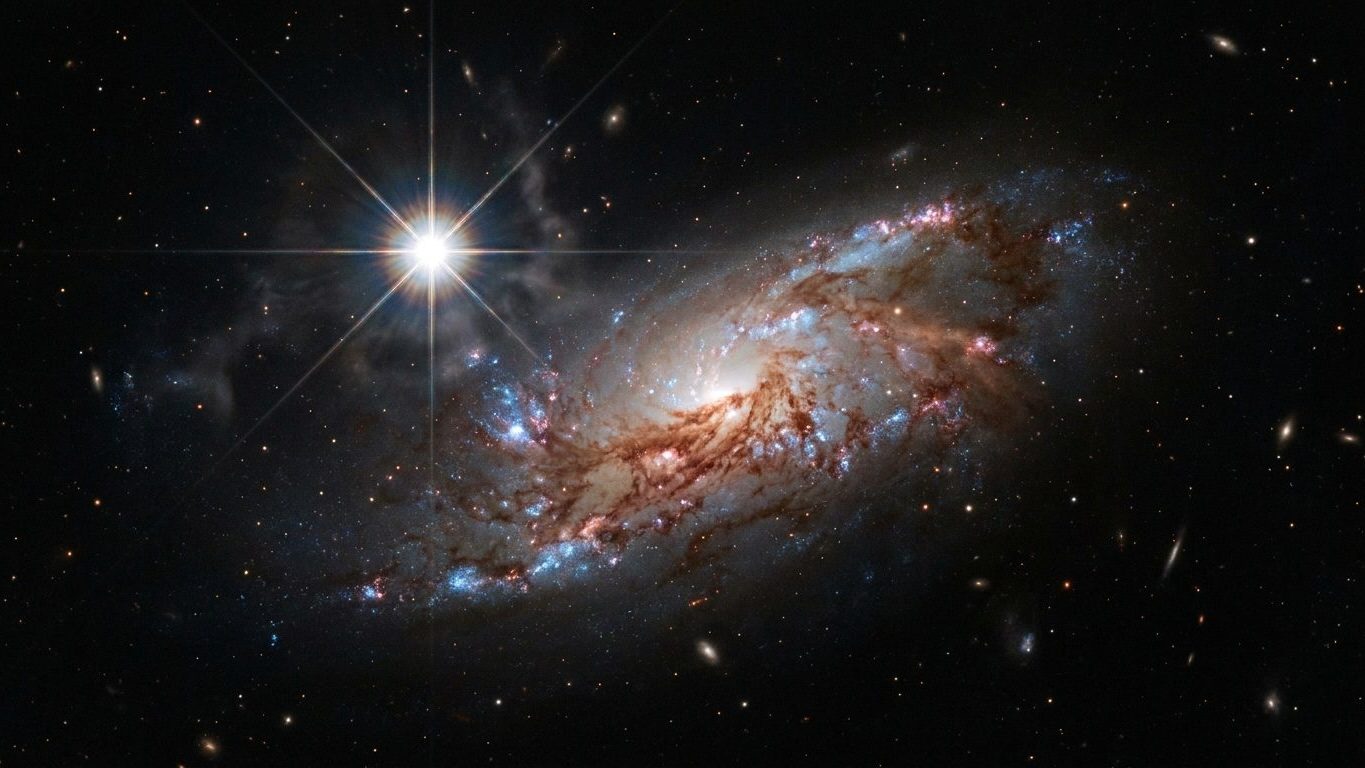 L’astre le plus brillant de cette image du Lion n’a jamais appartenu à Arp 263 : ce que le JWST a capté juste devant la galaxie
