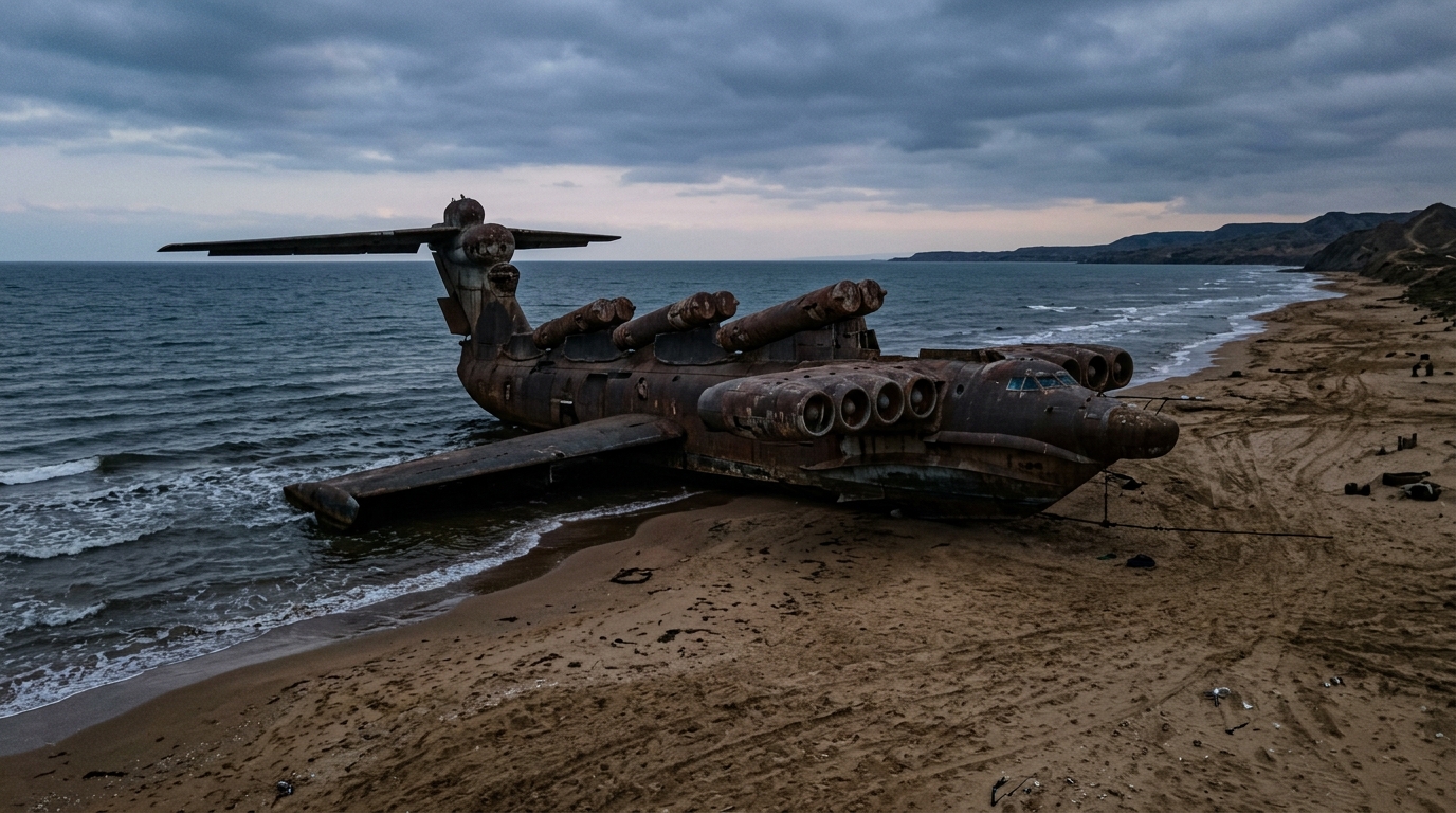 Le Lun n’a jamais été un avion ni un navire : ce que ses 380 tonnes font échouées sur une plage du Daghestan