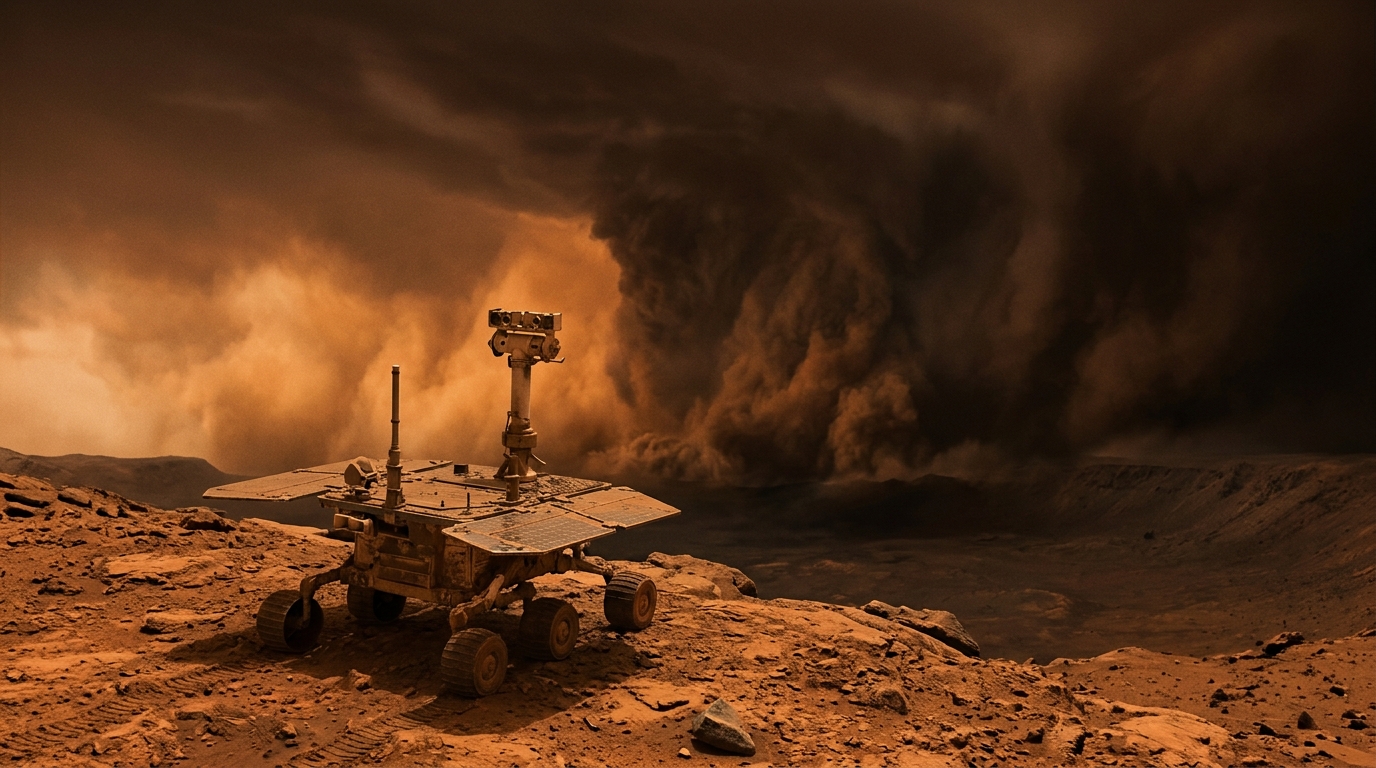 Si Opportunity n’a jamais redémarré après cette tempête, ce n’est pas à cause de la poussière sur ses panneaux : c’est ce qui s’est éteint à l’intérieur