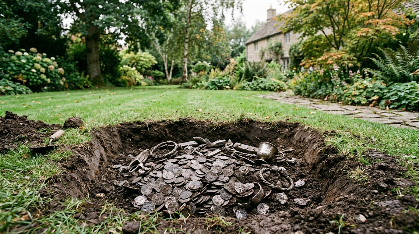 Sous la pelouse d’un jardin de Rebild dormaient depuis dix siècles 18 kg d’argent que personne n’avait jamais cherchés là