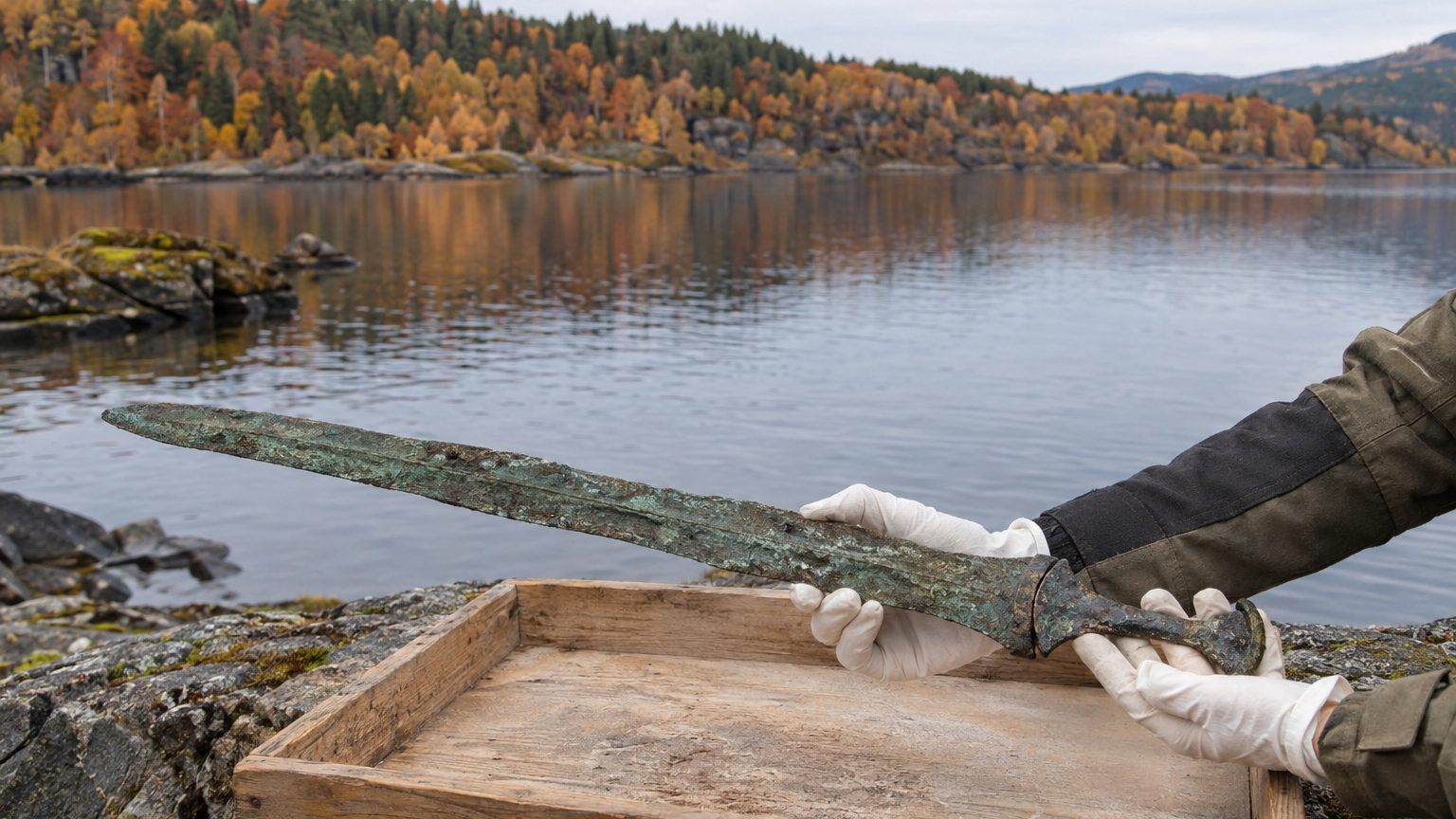 Épée en bronze de 3 200 ans retrouvée dans le lac de Mezzano