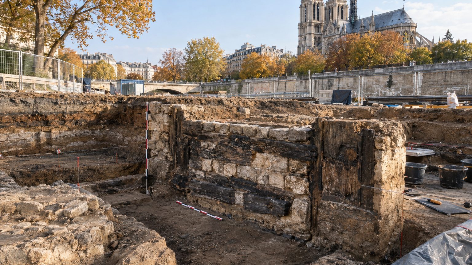 Lutèce gauloise : un mur découvert sur l'île de la Cité